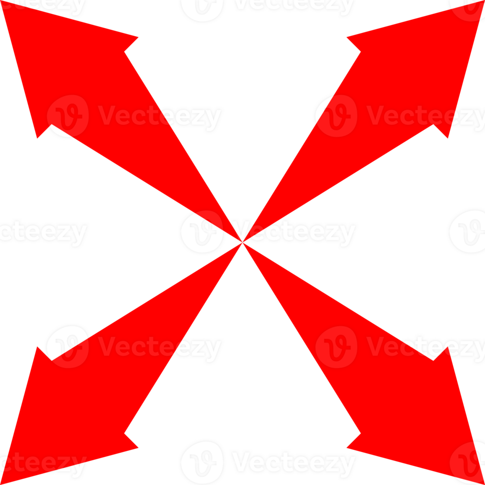 Red direction abstract arrow png