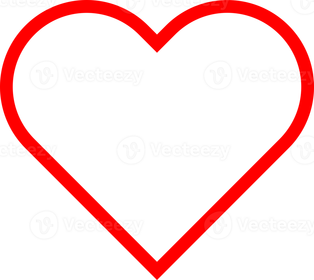 Red line cute heart png