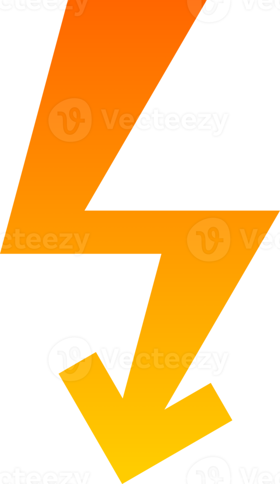Yellow arrow thunder bolt png