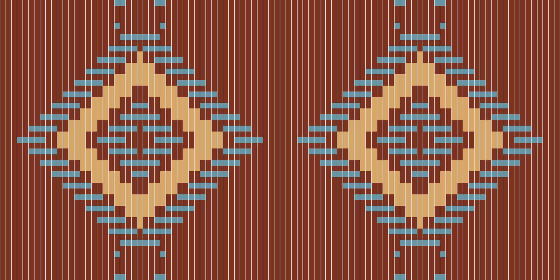 Pixelated Traditional Japanese Patternfolk Embroidery, Aztec Geometric Ornament Print. Design for Carpet, Wallpaper, Clothing, Wrapping, Fabric vector