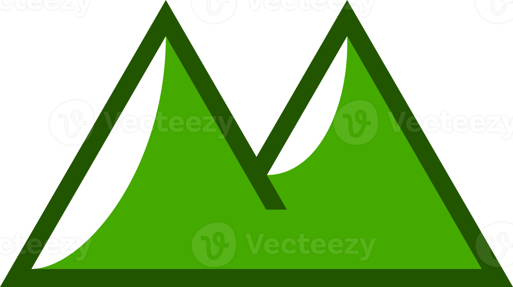 Green triangle mountain icon png