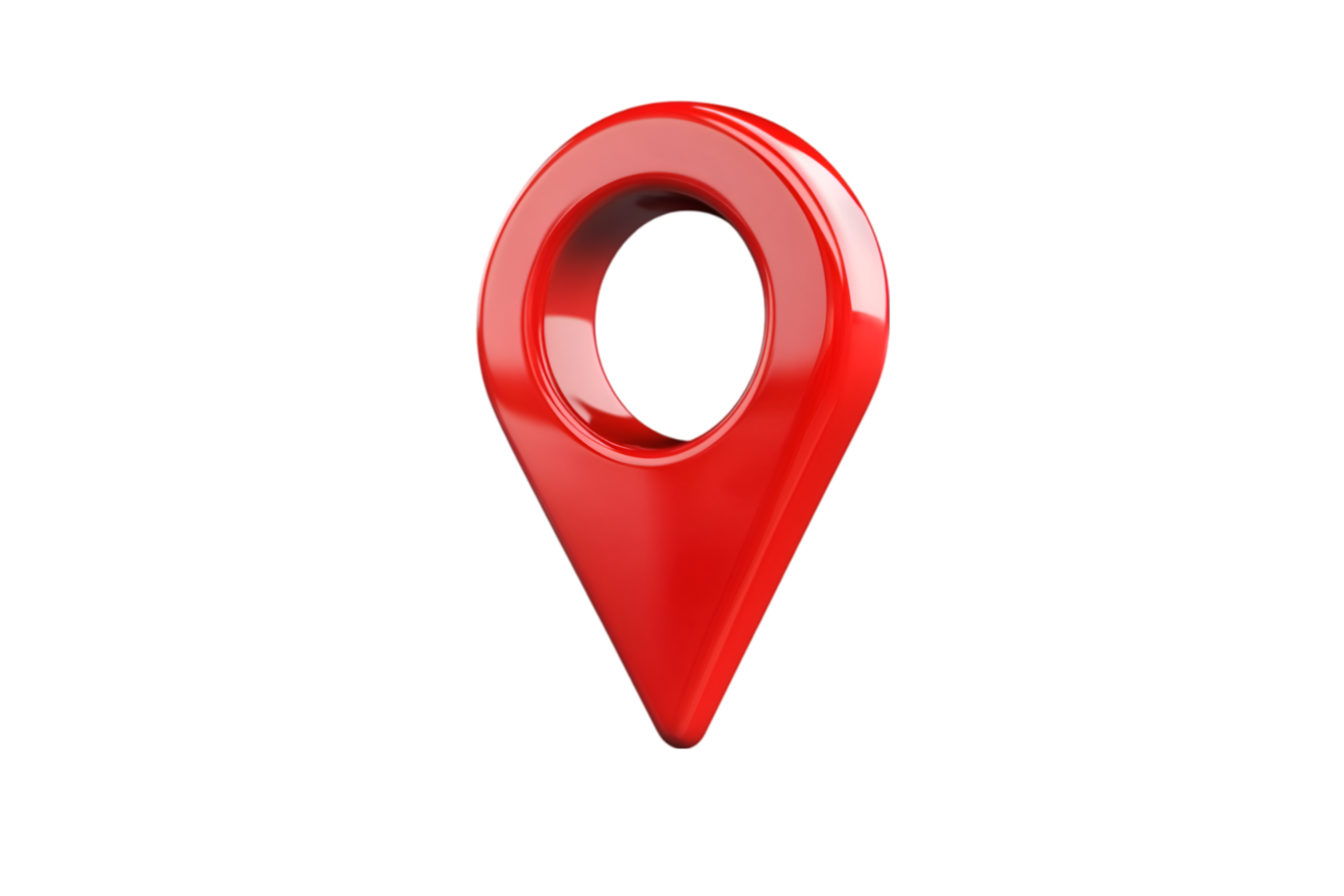 Red 3D location pin marker navigation app icon symbol design, png