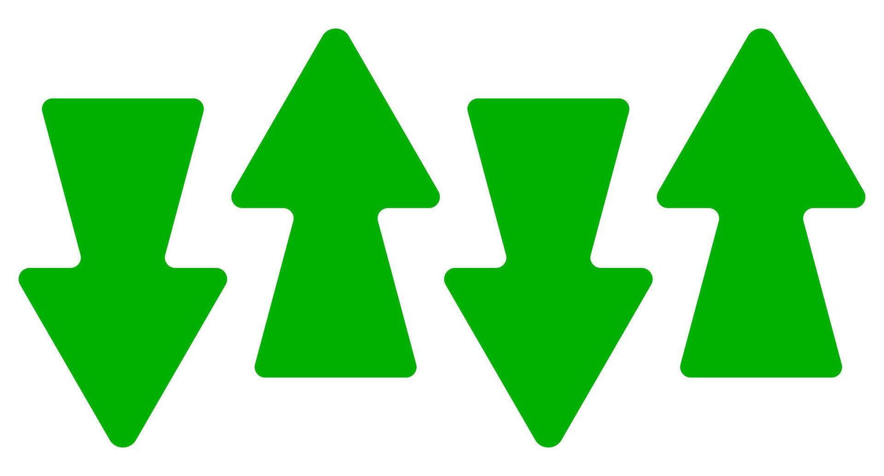 Green arrows on a white background vector