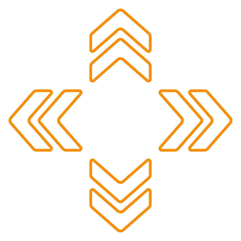 A cross with arrows on it vector