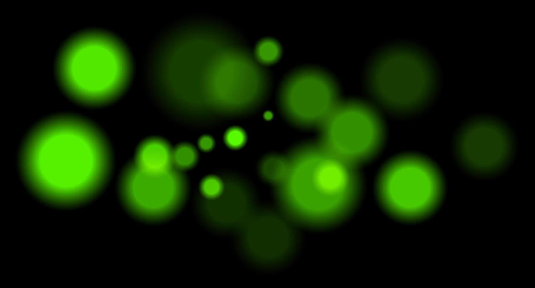 Green circles on black background vector