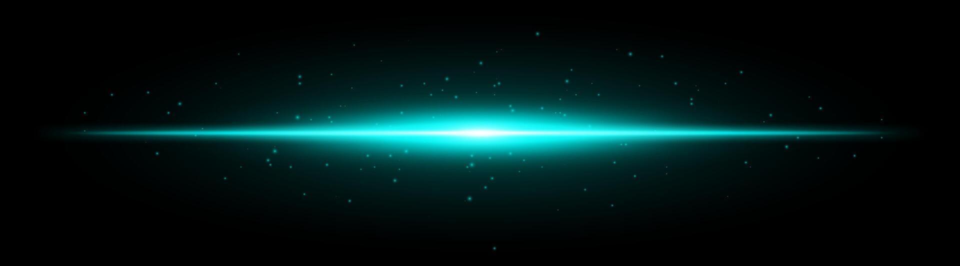 Glowing light beam on black background vector