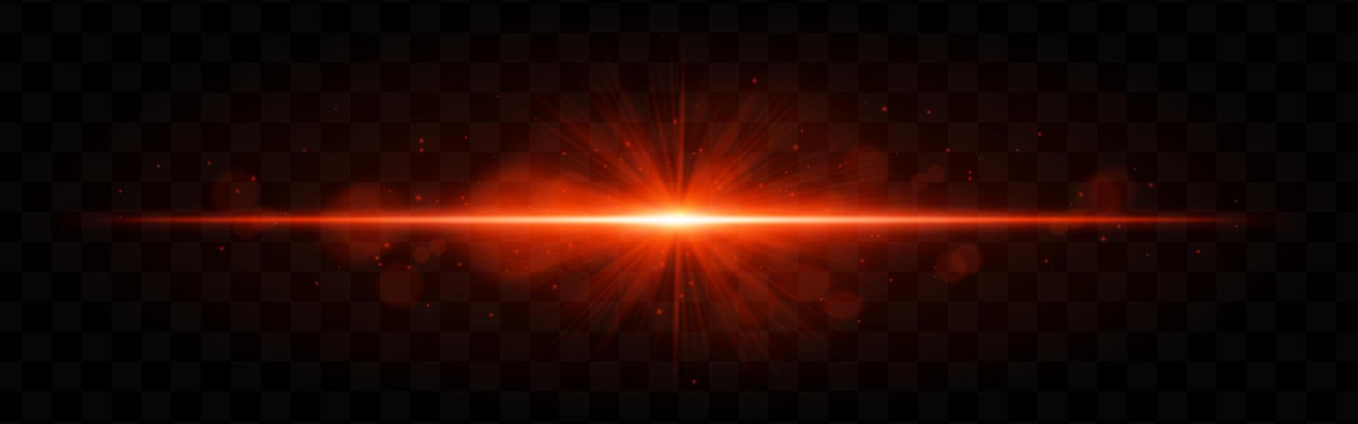 A red light with a bright beam on a black background vector