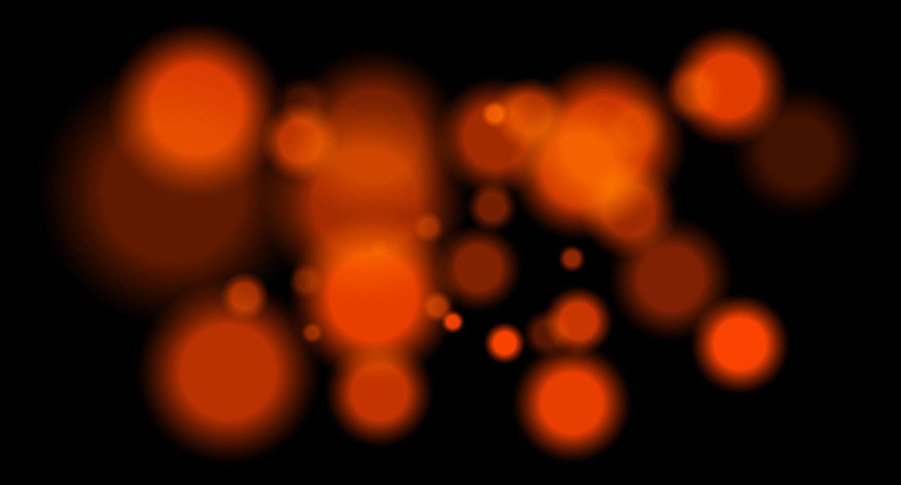 Orange circles on black background vector
