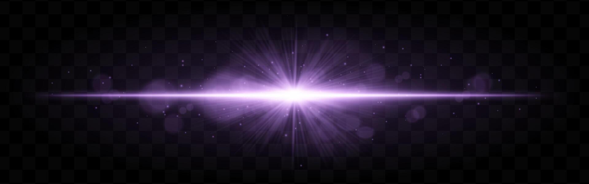 A purple light with a starburst effect vector