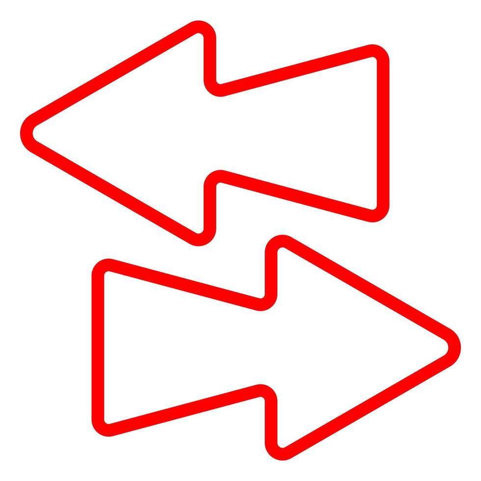 Opposite arrow icon. Two solid arrows pointing left and right, symbolizing data exchange, transfer, synchronization, or bidirectional flow. vector