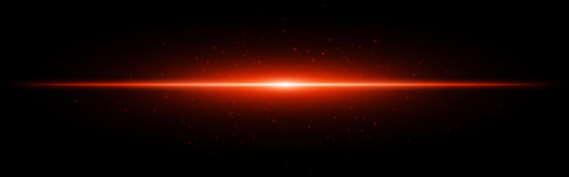 Red light beam on black background vector