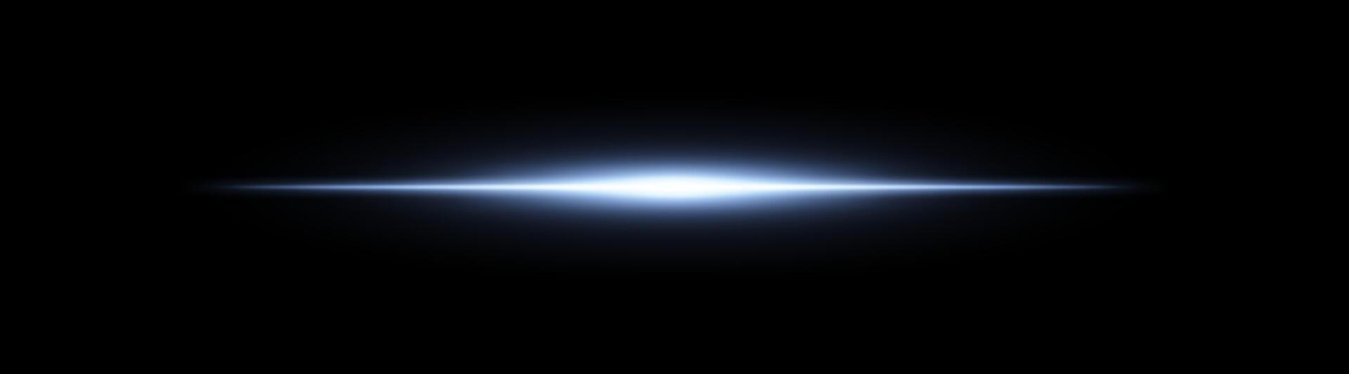 A glowing light is shining on a black background vector