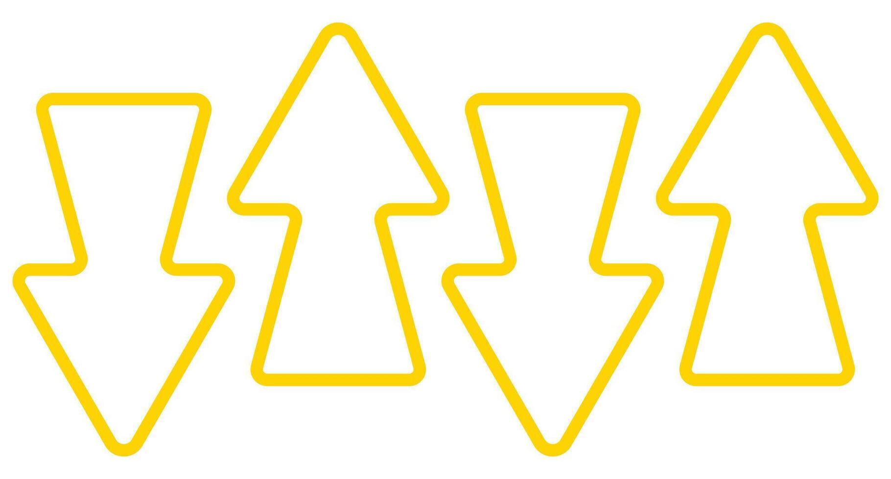 Alternating arrows icon. Up and down arrows arranged in sequence, representing sorting, comparison, synchronization, or bidirectional data movement. vector