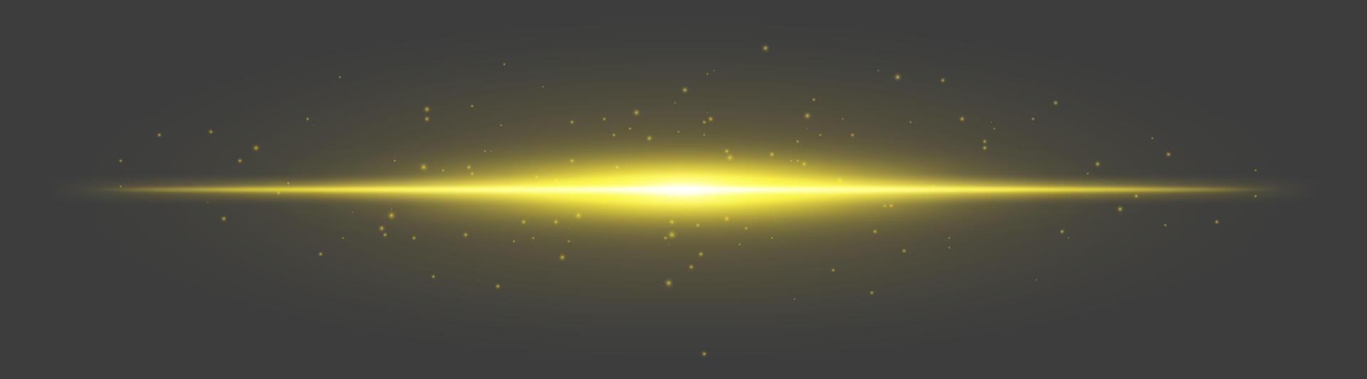 A glowing yellow light on a dark background vector