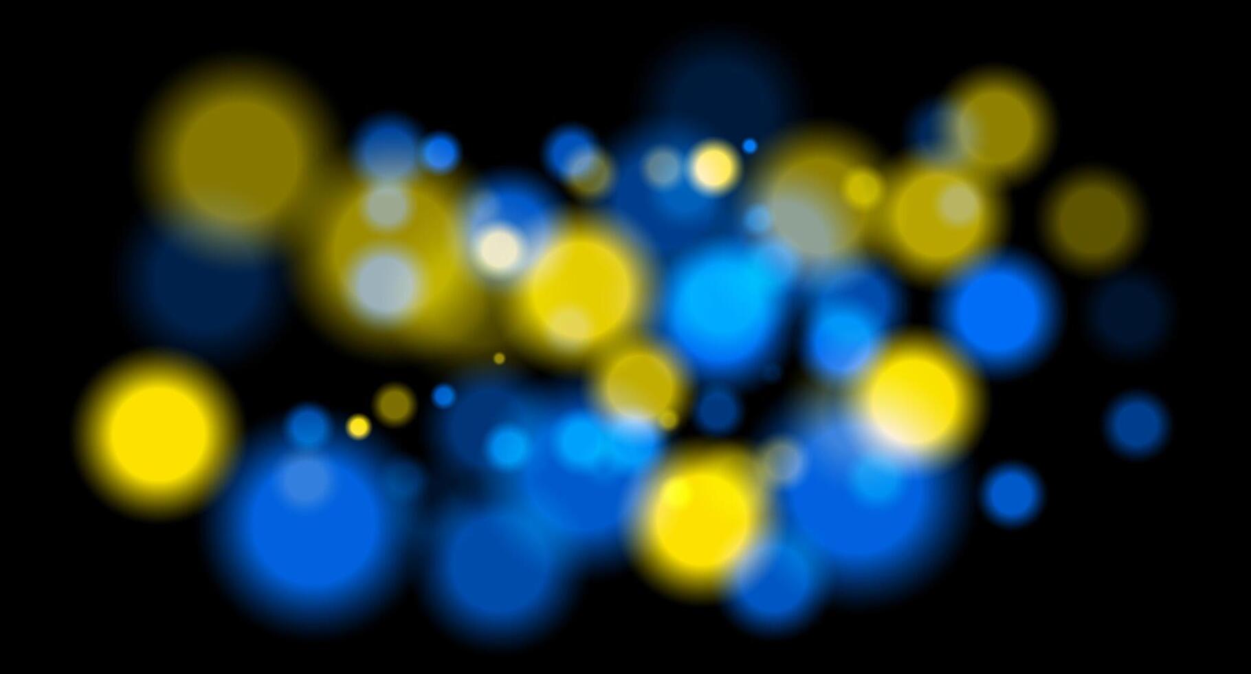 Blue and yellow circles on a black background vector