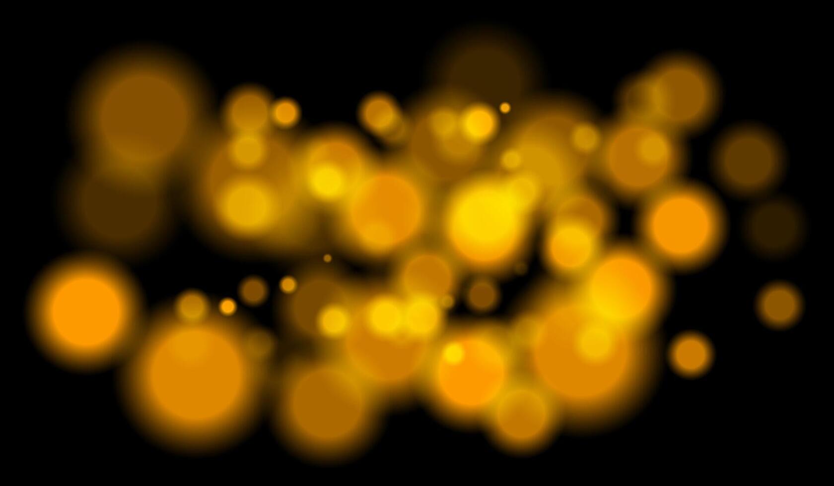 Golden circles on black background vector