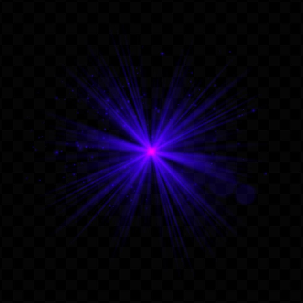 A purple light burst on a black background vector