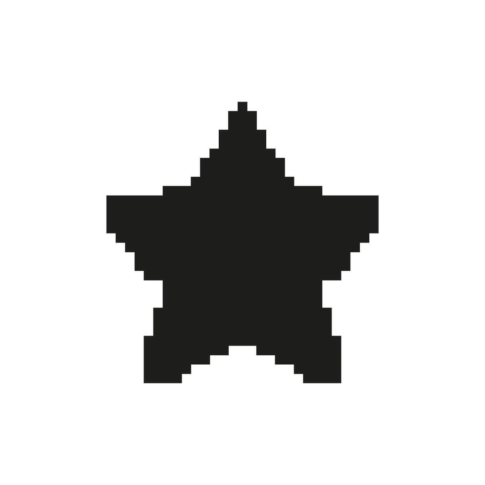 Pixelated Star Icon. Achievement, Rating, And Excellence Symbol. Retro Gaming Style. Isolated Illustration vector