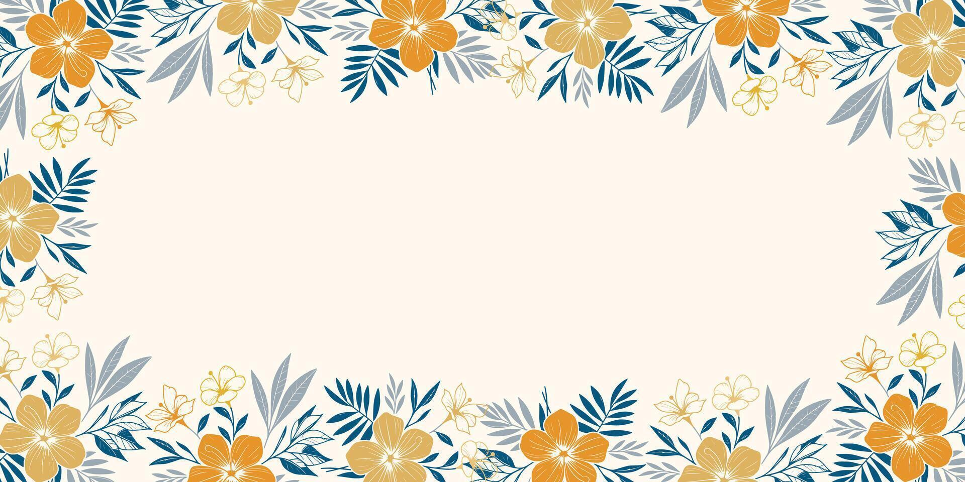 Colorful floral border design vector