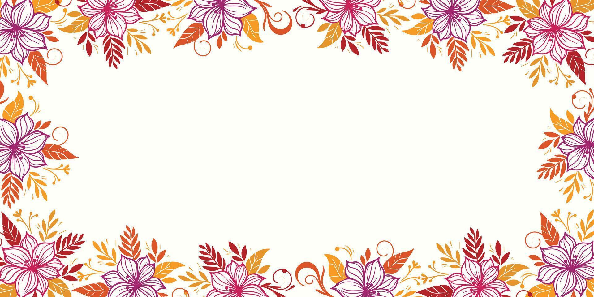 Floral border design with colorful flowers vector