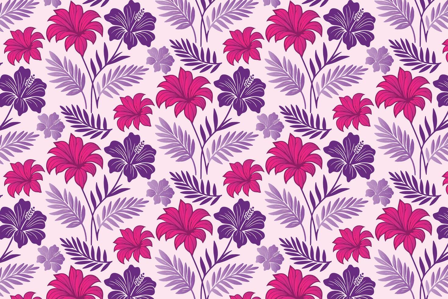 Colorful hibiscus floral pattern vector