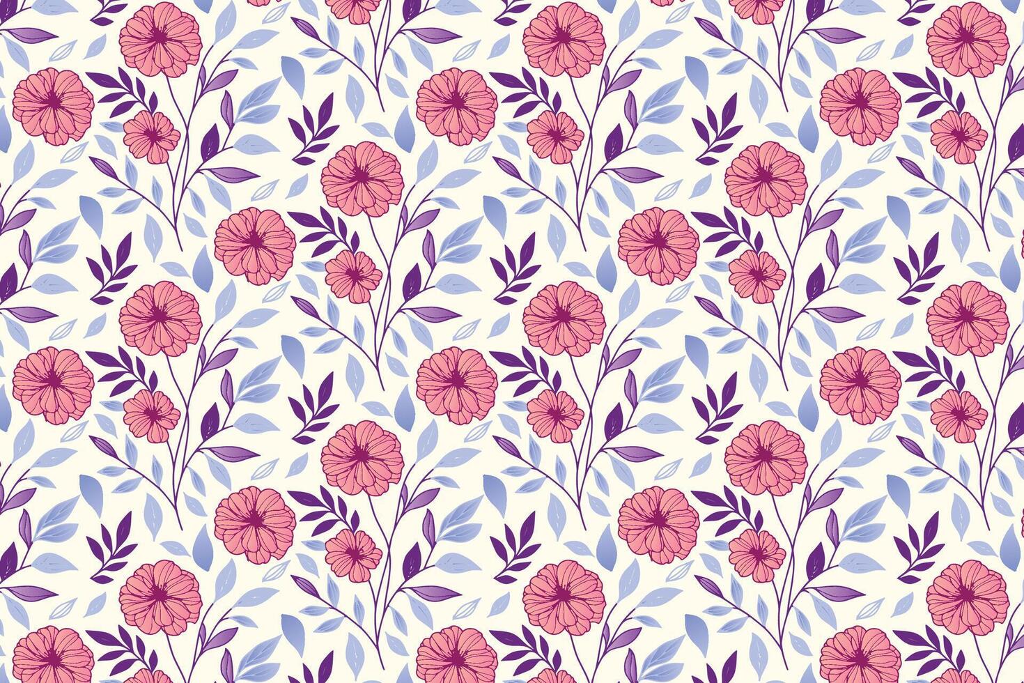 refined floral sketch pattern with organic illustrations and abstract flow suitable for decorative pillow and packaging vector