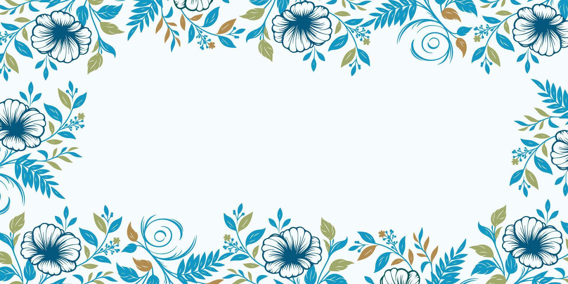 hand illustrated abstract floral background for elegant decor.scrapbook frame and greeting invitation with tropical inspiration vector
