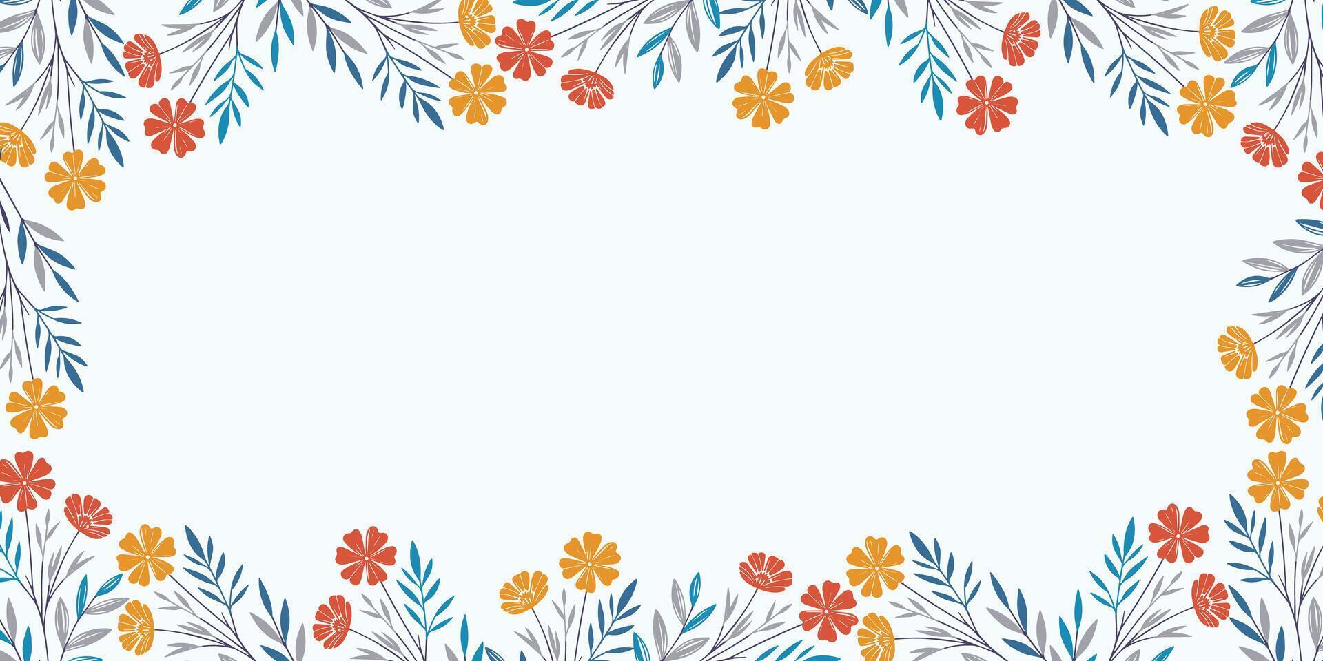 abstract botanical wall design with blooming flower inspiration.scrapbook card and textile background for invitation and poster vector