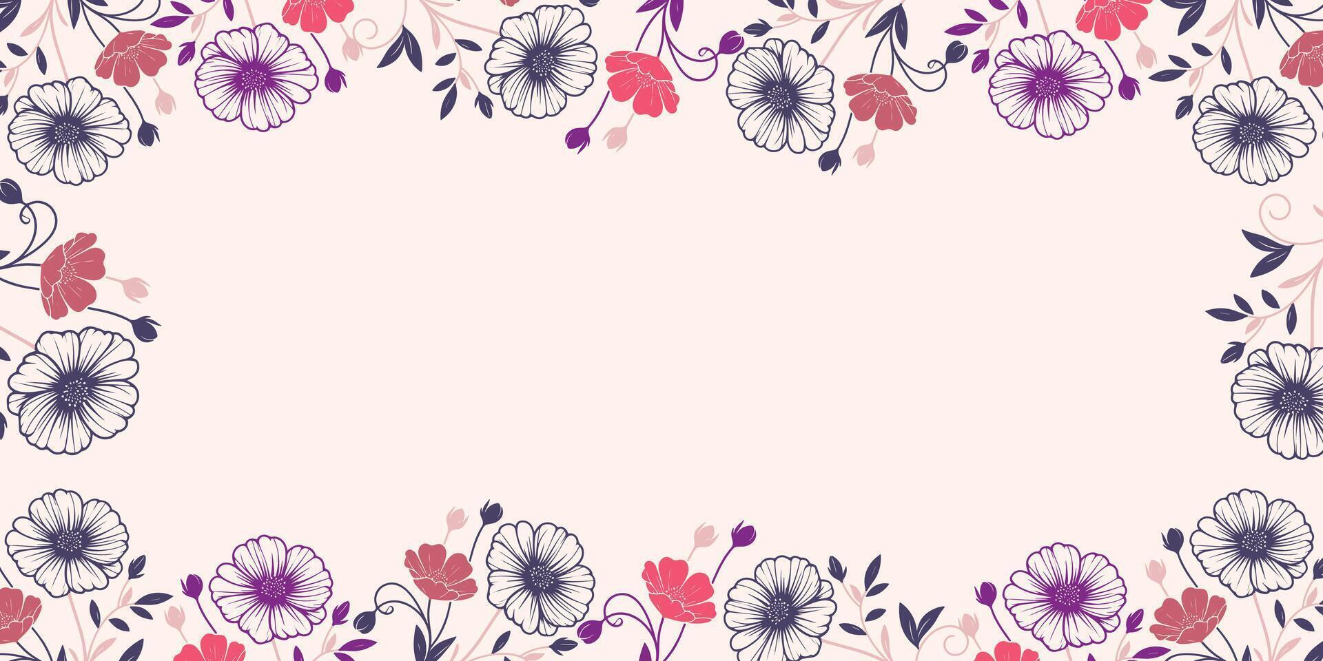 blooming wildflower wall with abstract artistic style.template for poster design wedding card and scrapbook layout vector