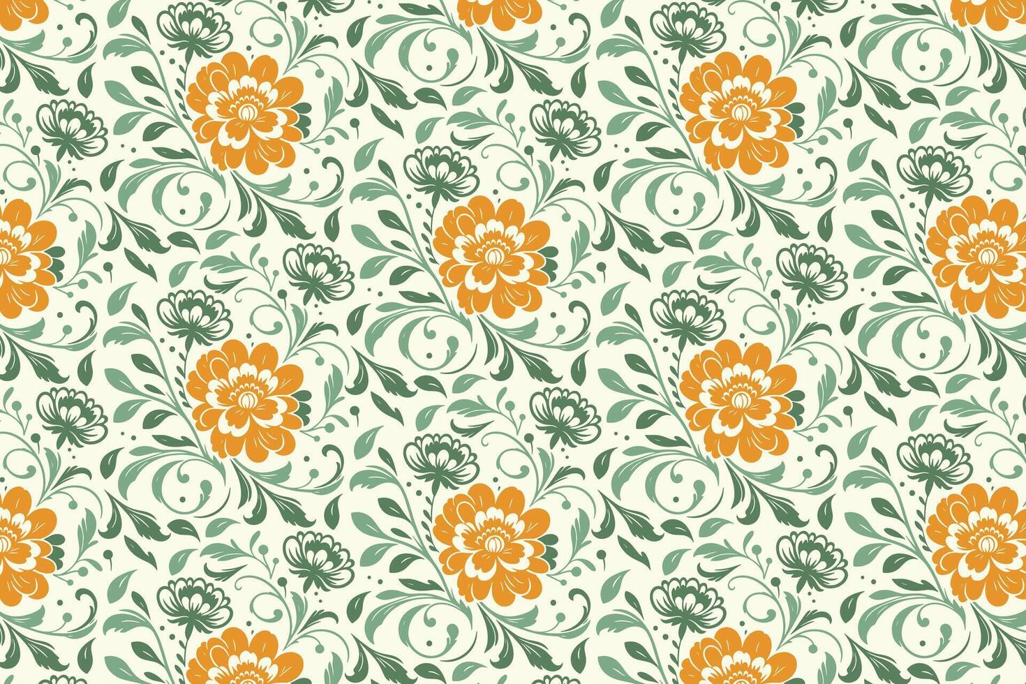 detailed flower sketch pattern with minimal leaf structure and one line repetition for home textile and packaging materials vector