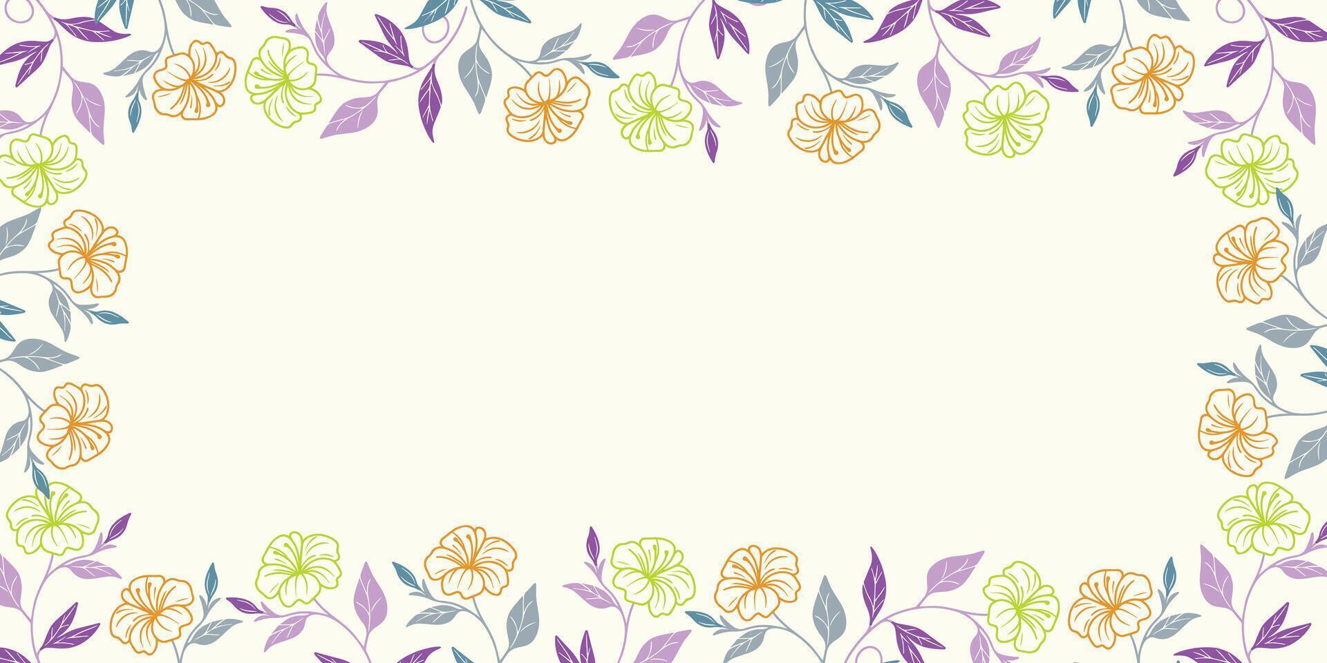 modern abstract floral wallpaper with wildflower arrangement.flower wall art for card scrapbook and fashion banner vector