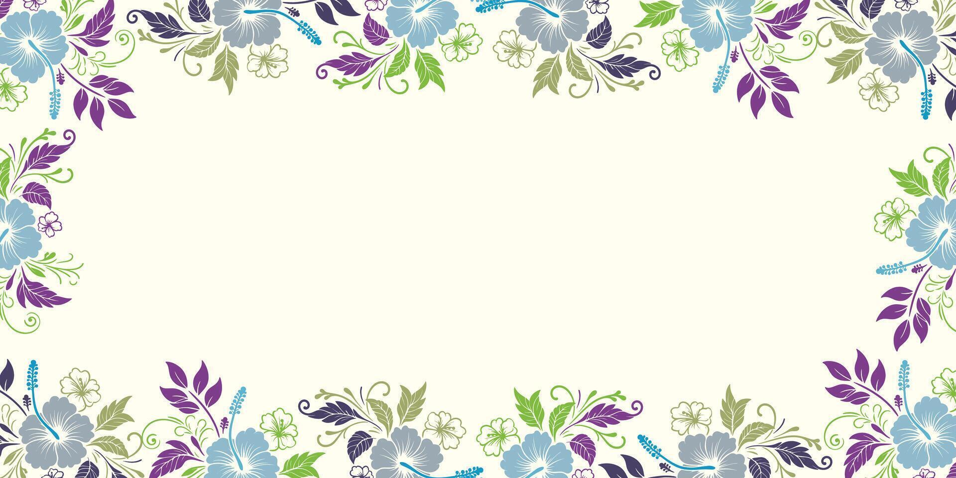 Floral border design with colorful flowers vector