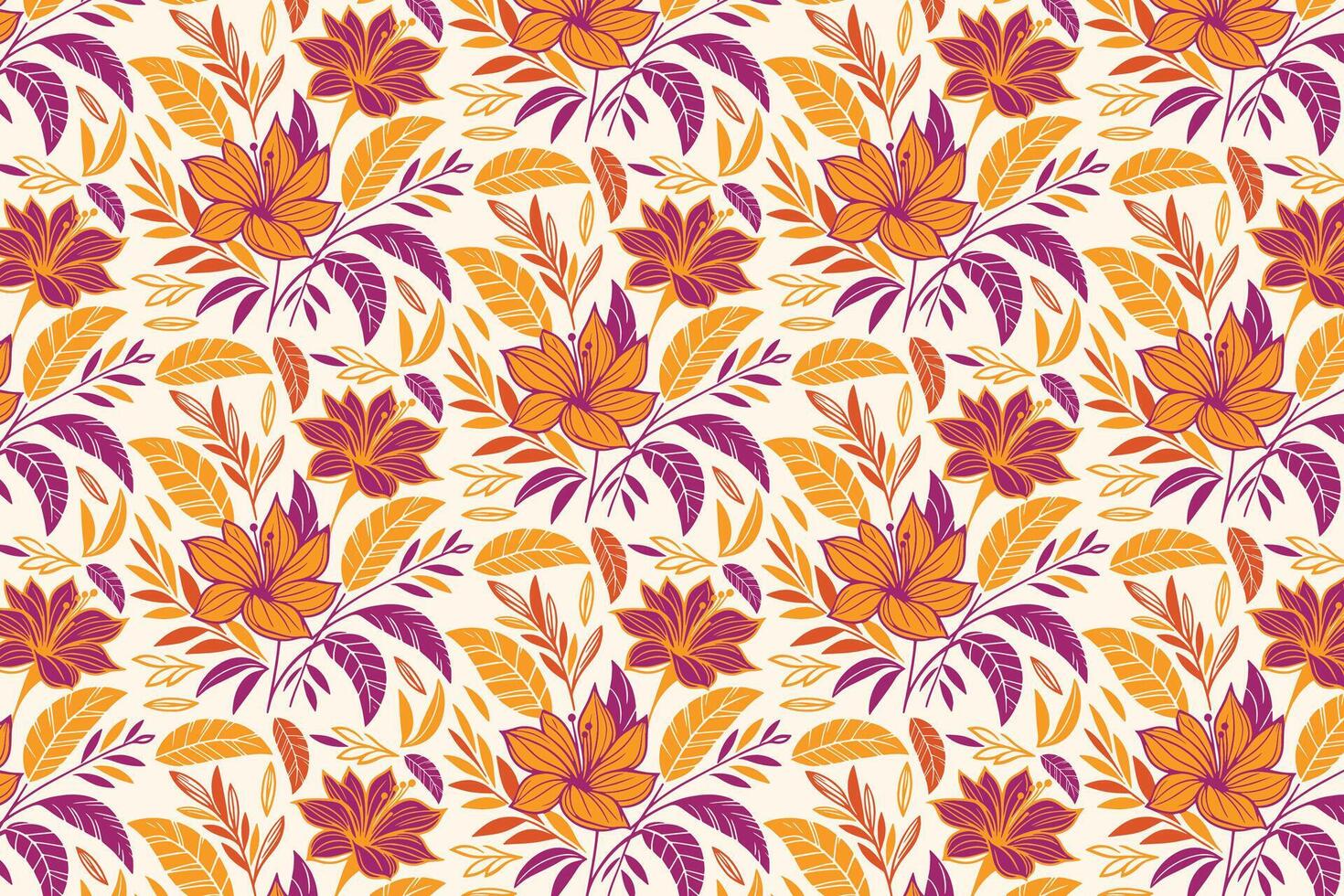 hand illustrated cotton flower pattern with modern botanical elements in a repeating layout for pillow covers and decor fabrics vector