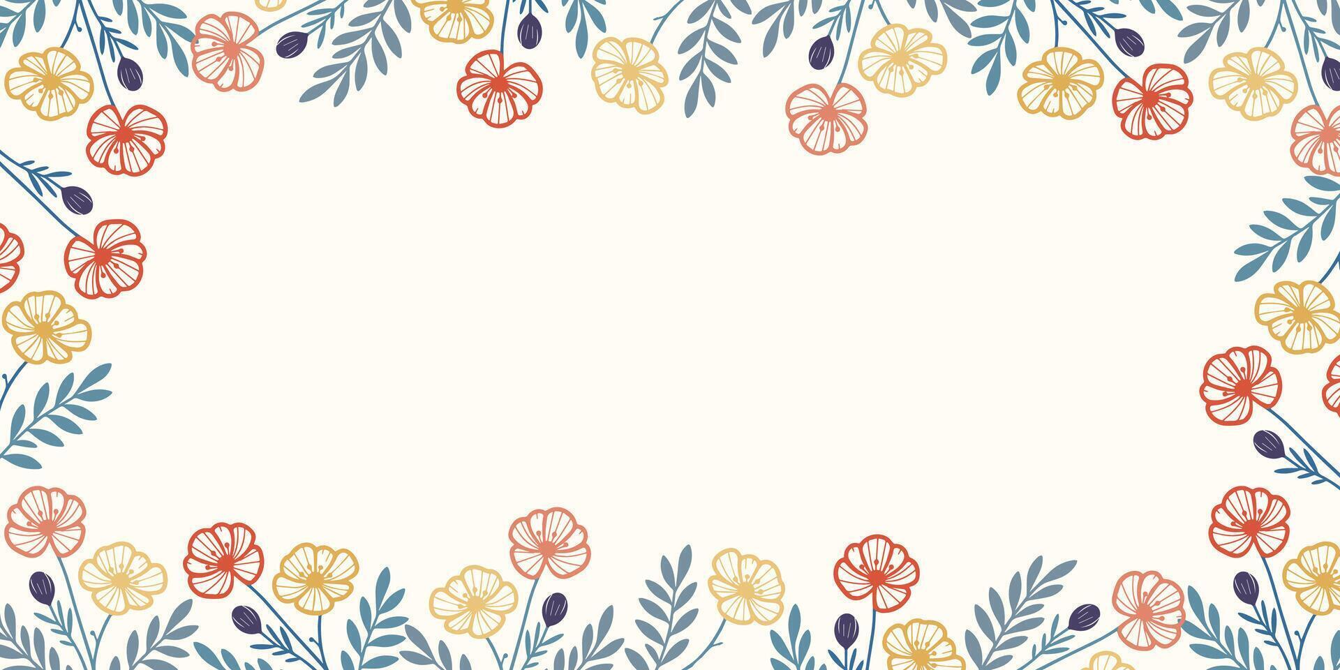 Colorful floral border design illustration vector