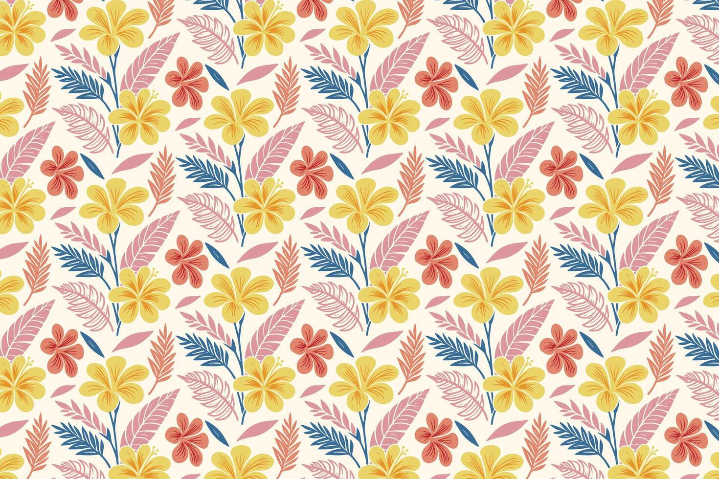 detailed botanical drawing with minimalistic flower shapes and graceful leaf forms ideal for bedding and fashion fabric vector