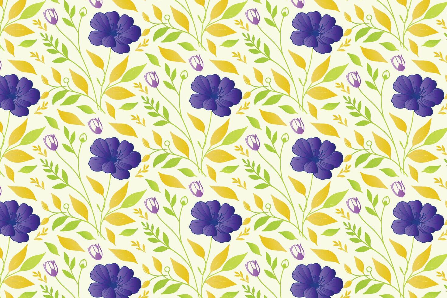 ornamental floral drawing with soft petals, curved lines, and leaf clusters for textile printing and kitchen fabrics vector