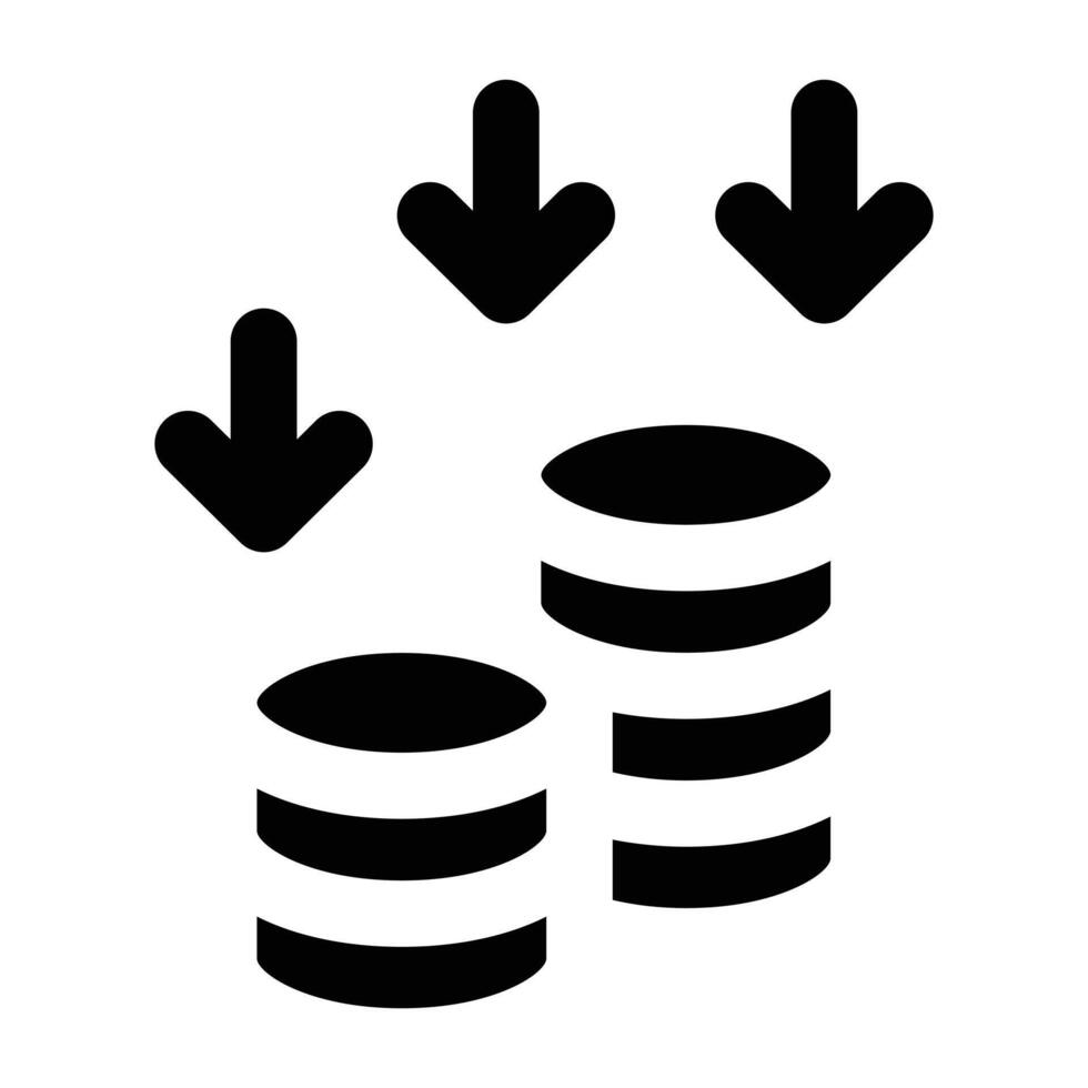 Simple Loss glyph icon. The icon can be used for websites, print templates, presentation templates, illustrations, etc vector
