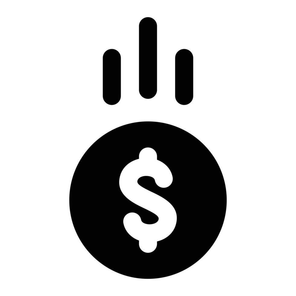 Simple Financial Drop glyph icon. The icon can be used for websites, print templates, presentation templates, illustrations, etc vector