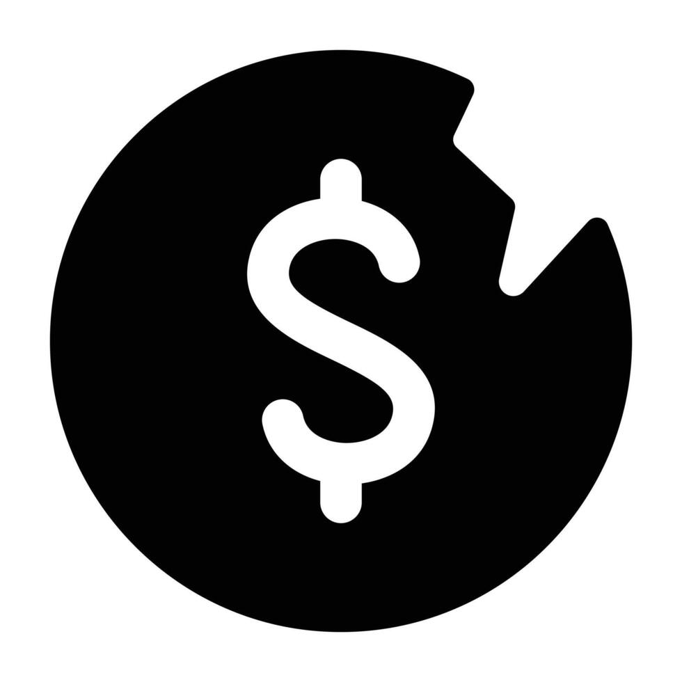 Simple Economic Crisis glyph icon. The icon can be used for websites, print templates, presentation templates, illustrations, etc vector