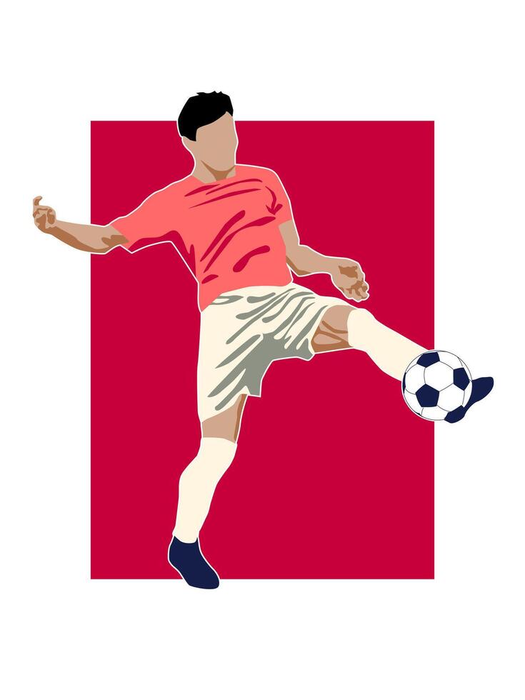 Soccer player control the ball vector