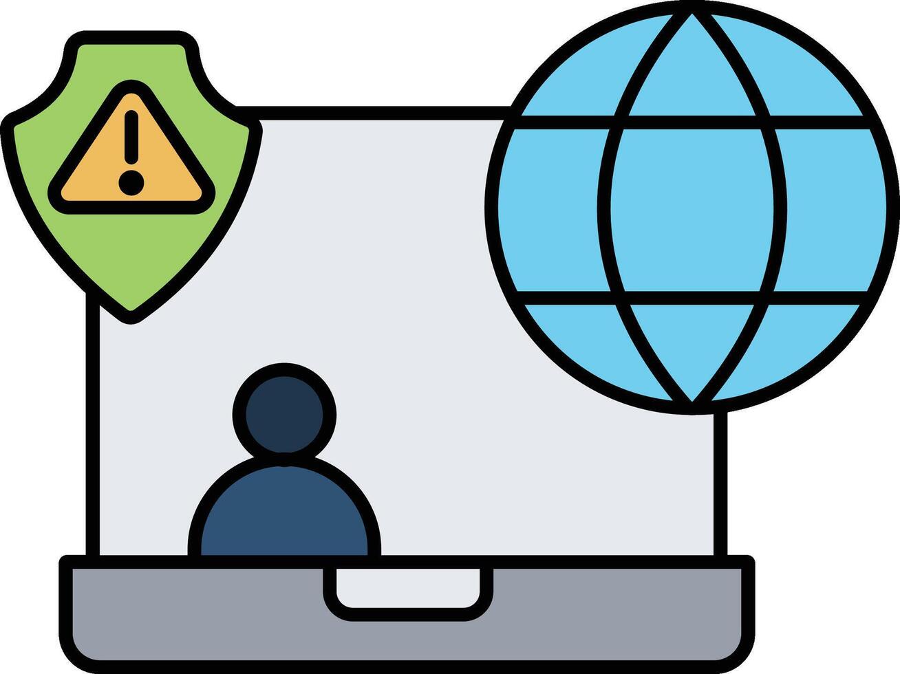 Cybersecurity Icon Digital Protection and Threat Prevention System vector