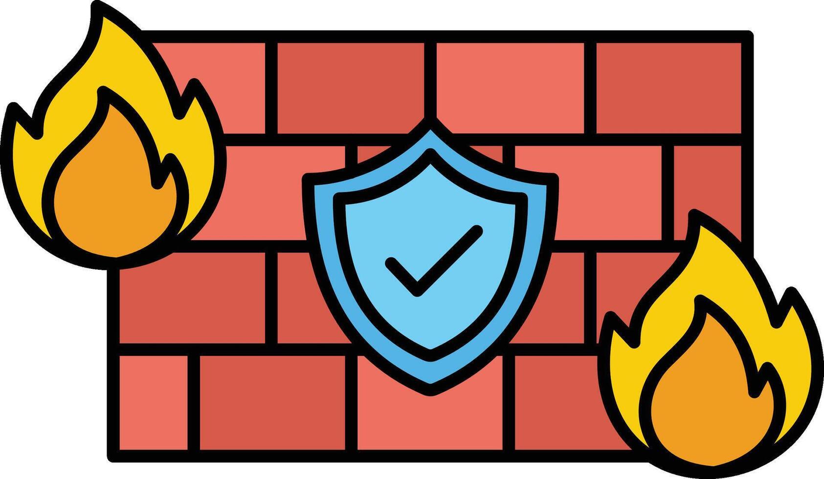 Firewall Icon Network Barrier and Digital Threat Protection vector