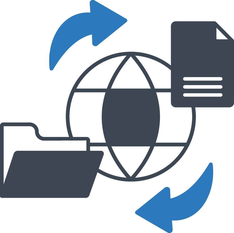 Data Transfer Icon Digital File Sharing and Network Communication vector