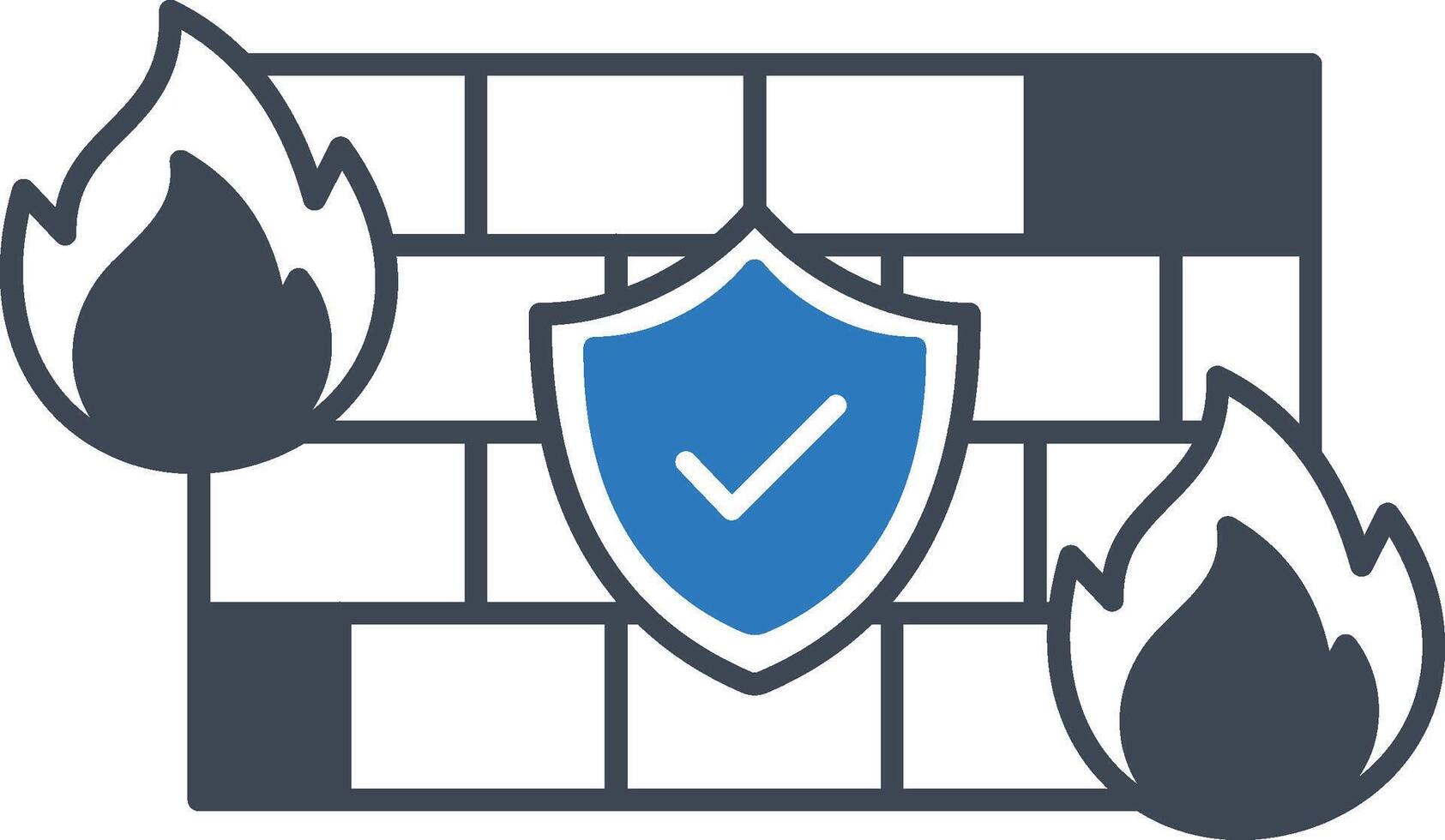 Firewall Icon Network Protection and Cybersecurity Shield vector