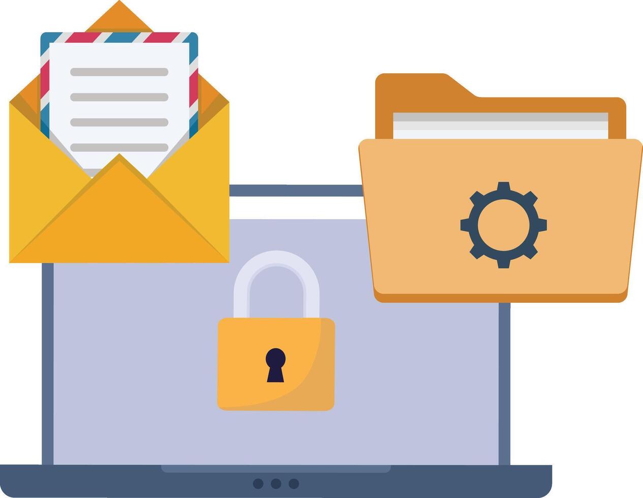 Man Doing Data Security Illustration vector