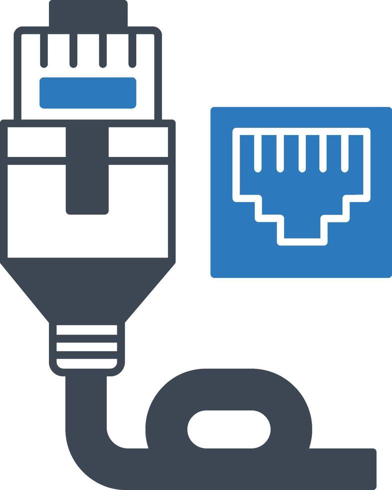 Ethernet Icon Wired Network and Data Connection vector