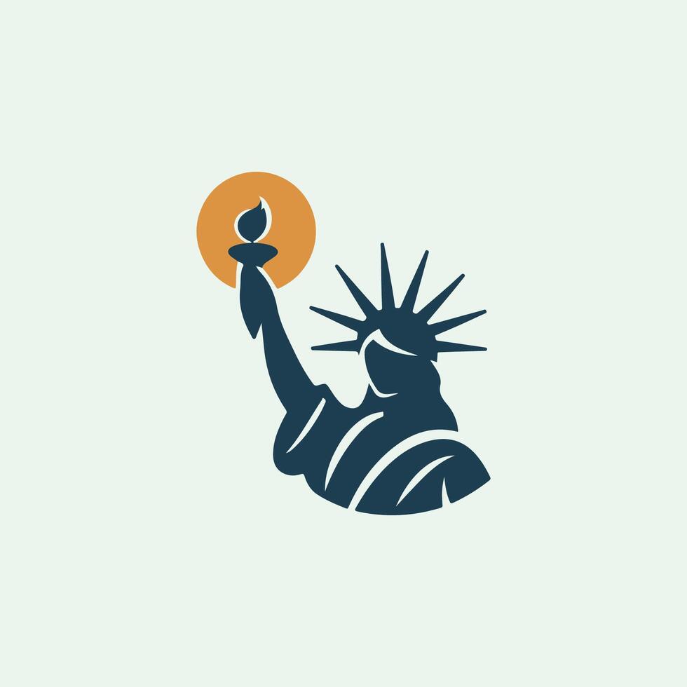 the symbol statue of liberty is holding a torch vector