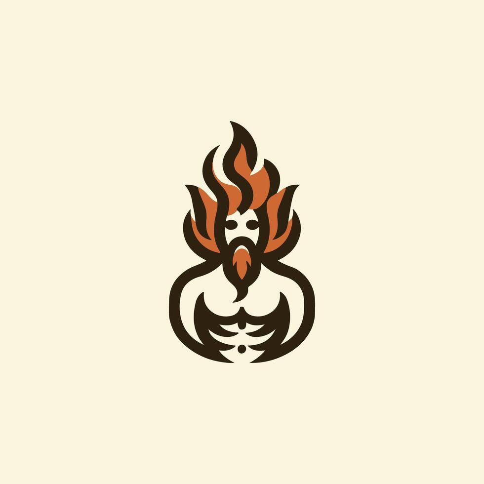 a logo for a gym with a man in a fire vector