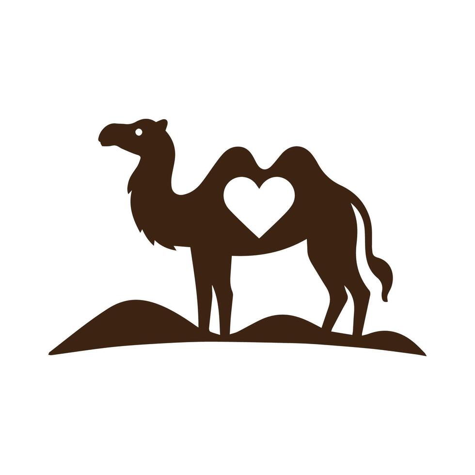 a camel with a heart shape in the middle vector