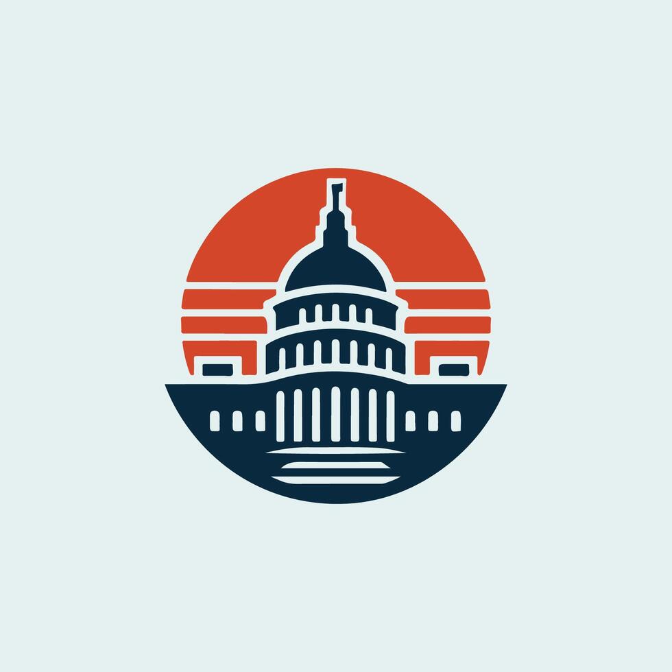 the us capitol building is shown in this logo vector